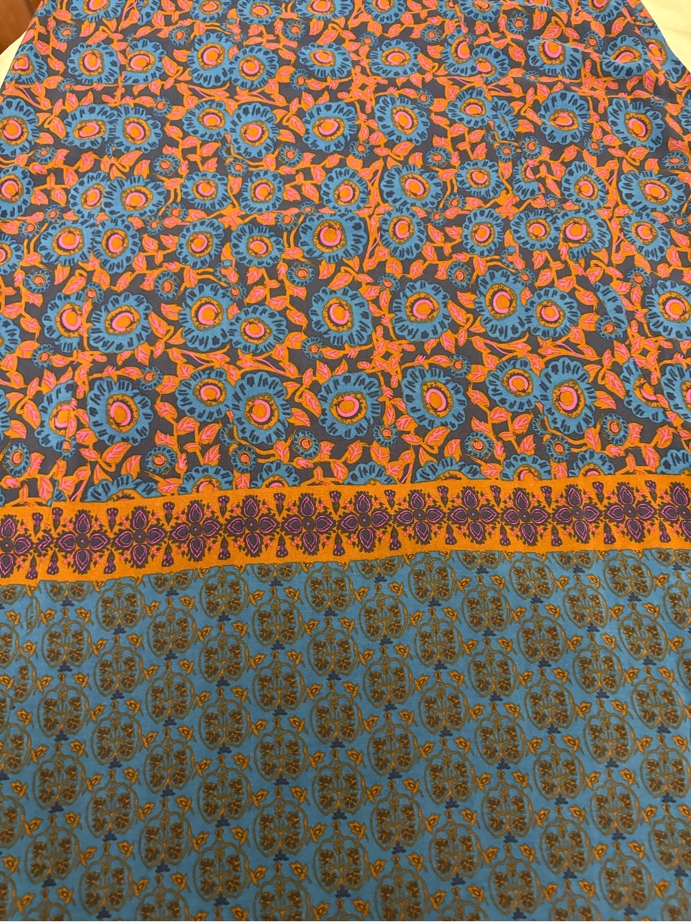 Natural Life Amy Maxi Skirt Teal Boho Floral large Bohemian Art to wear eclectic - Picture 9 of 12